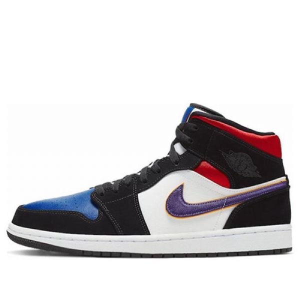 Nike Air Jordan 1 Mid Tops Se Retro Basketball Shoes Herre Svarte Blå