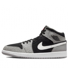 Nike Air Jordan 1 Mid Tops Se Retro Basketball Shoes Herre Svarte Grå