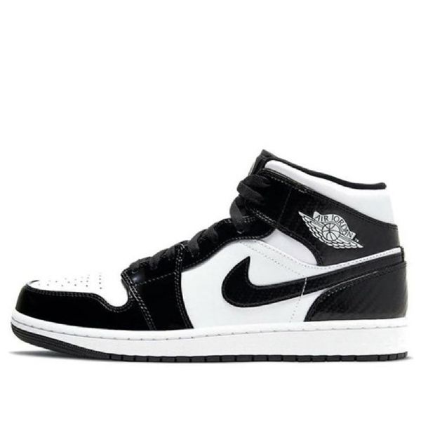 Nike Air Jordan 1 Mid Tops Se Retro Basketball Shoes Herre Svarte Hvite
