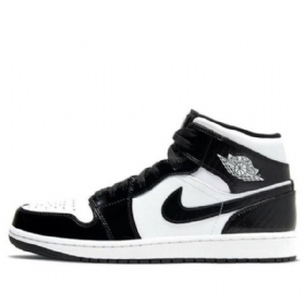 Nike Air Jordan 1 Mid Tops Se Retro Basketball Shoes Herre Svarte Hvite