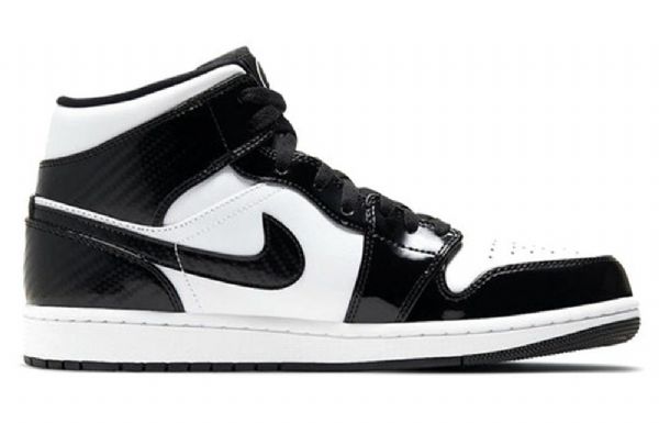 Nike Air Jordan 1 Mid Tops Se Retro Basketball Shoes Herre Svarte Hvite