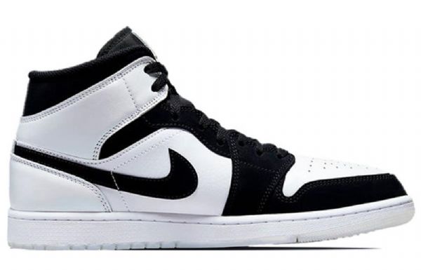 Nike Air Jordan 1 Mid Tops Se Retro Basketball Shoes Herre Svarte Hvite