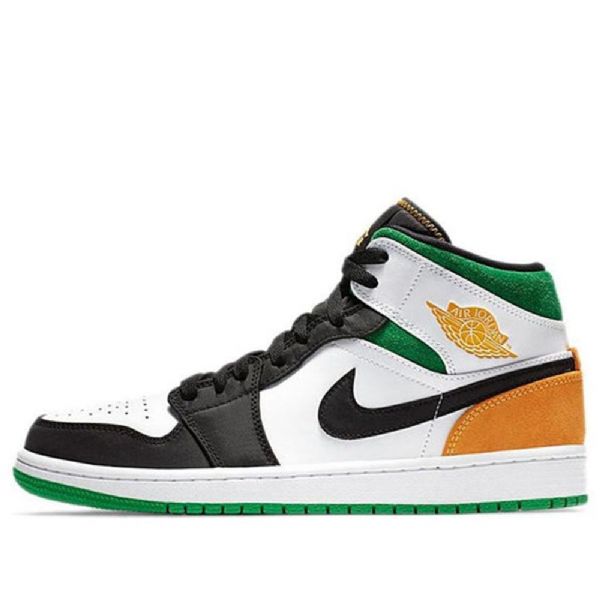 Nike Air Jordan 1 Mid Tops Se Retro Basketball Shoes Herre Svarte Hvite Brune