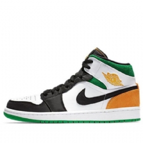 Nike Air Jordan 1 Mid Tops Se Retro Basketball Shoes Herre Svarte Hvite Brune