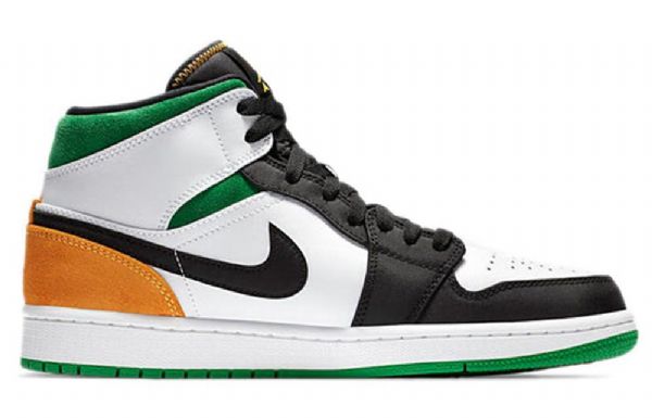 Nike Air Jordan 1 Mid Tops Se Retro Basketball Shoes Herre Svarte Hvite Brune