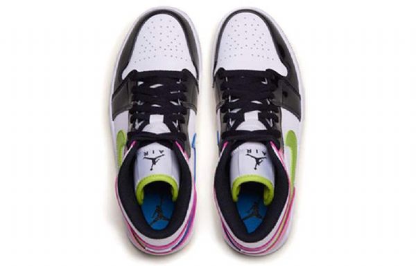 Nike Air Jordan 1 Mid Tops Se Retro Basketball Shoes Herre Svarte Hvite Fuchsia