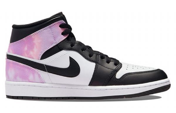 Nike Air Jordan 1 Mid Tops Se Retro Basketball Shoes Herre Svarte Lilla