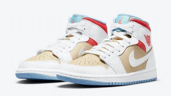 Nike Air Jordan 1 Mid Tops Se Sesame Sko Dame Multicolor