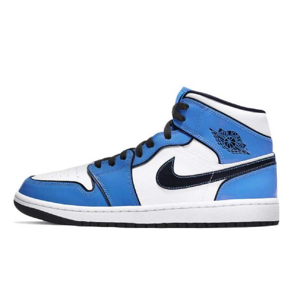 Nike Air Jordan 1 Mid Tops Se Signal Sko Dame Blå