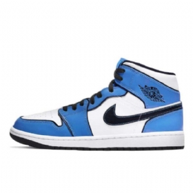 Nike Air Jordan 1 Mid Tops Se Signal Sko Dame Blå