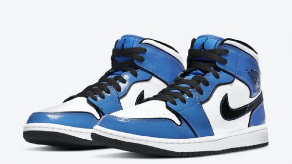 Nike Air Jordan 1 Mid Tops Se Signal Sko Dame Blå