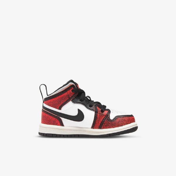 Nike Air Jordan 1 Mid Tops Se Sko Barn Svarte Hvite