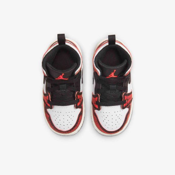 Nike Air Jordan 1 Mid Tops Se Sko Barn Svarte Hvite