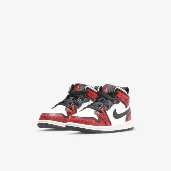 Nike Air Jordan 1 Mid Tops Se Sko Barn Svarte Hvite