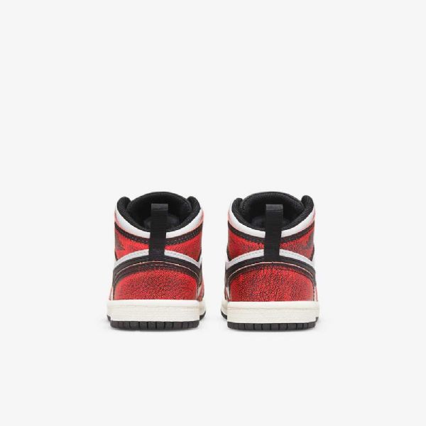 Nike Air Jordan 1 Mid Tops Se Sko Barn Svarte Hvite