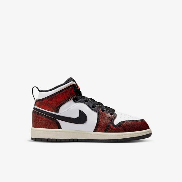 Nike Air Jordan 1 Mid Tops Se Sko Barn Svarte Hvite