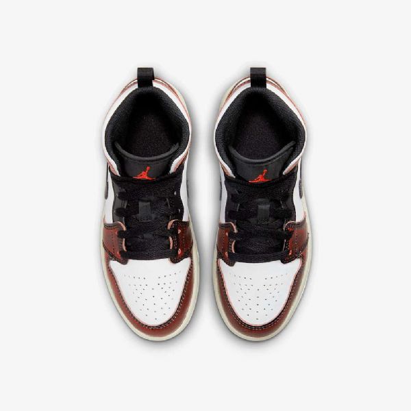 Nike Air Jordan 1 Mid Tops Se Sko Barn Svarte Hvite