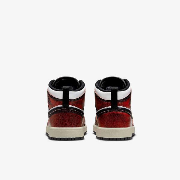 Nike Air Jordan 1 Mid Tops Se Sko Barn Svarte Hvite