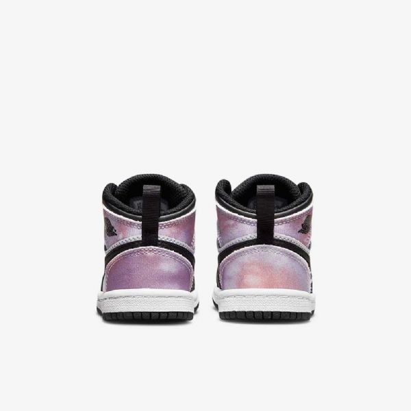 Nike Air Jordan 1 Mid Tops Se Sko Barn Svarte Hvite Korall