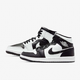Nike Air Jordan 1 Mid Tops Se Sko Dame Hvite Svarte
