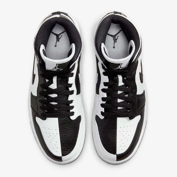 Nike Air Jordan 1 Mid Tops Se Sko Dame Hvite Svarte