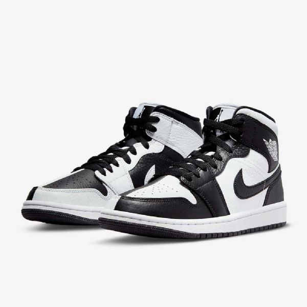 Nike Air Jordan 1 Mid Tops Se Sko Dame Hvite Svarte