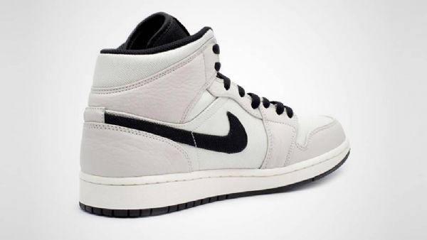 Nike Air Jordan 1 Mid Tops Se Sko Herre Beige Svarte
