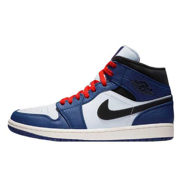 Nike Air Jordan 1 Mid Tops Se Sko Herre Blå Svarte