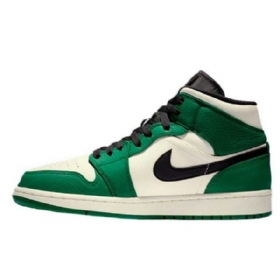 Nike Air Jordan 1 Mid Tops Se Sko Herre Grønn Svarte