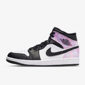 Nike Air Jordan 1 Mid Tops Se Sko Herre Svarte Hvite Korall