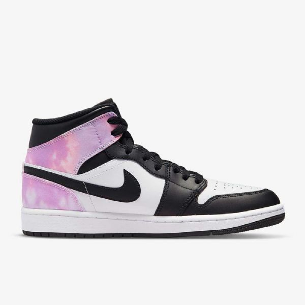 Nike Air Jordan 1 Mid Tops Se Sko Herre Svarte Hvite Korall