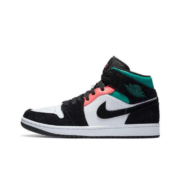 Nike Air Jordan 1 Mid Tops Se South Beach Sko Herre Svarte