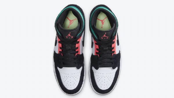Nike Air Jordan 1 Mid Tops Se South Beach Sko Herre Svarte