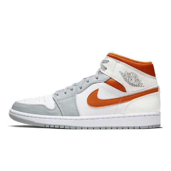 Nike Air Jordan 1 Mid Tops Se Starfish Sko Herre Hvite Oransje