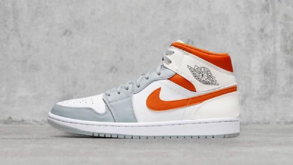 Nike Air Jordan 1 Mid Tops Se Starfish Sko Herre Hvite Oransje
