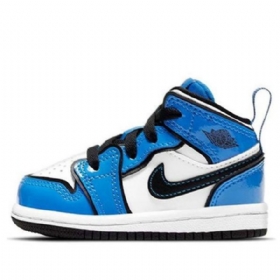 Nike Air Jordan 1 Mid Tops Se Td Retro Basketball Shoes Barn Blå