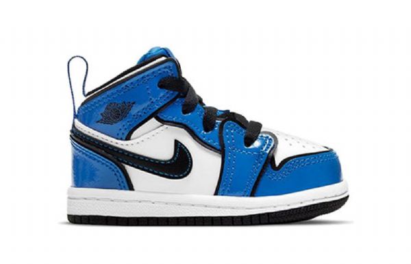 Nike Air Jordan 1 Mid Tops Se Td Retro Basketball Shoes Barn Blå