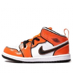 Nike Air Jordan 1 Mid Tops Se Td Retro Basketball Shoes Barn Oransje
