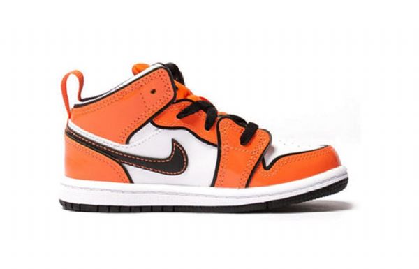 Nike Air Jordan 1 Mid Tops Se Td Retro Basketball Shoes Barn Oransje