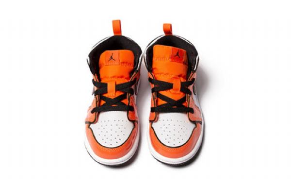 Nike Air Jordan 1 Mid Tops Se Td Retro Basketball Shoes Barn Oransje