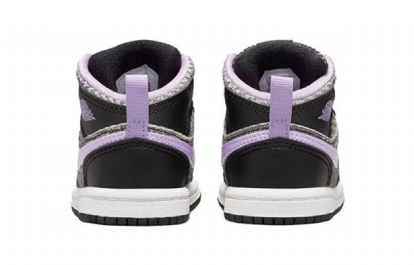 Nike Air Jordan 1 Mid Tops Se Td Retro Basketball Shoes Barn Svarte