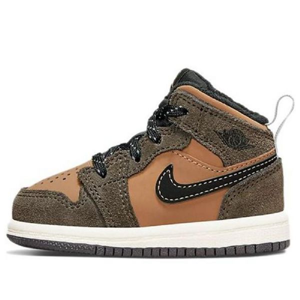 Nike Air Jordan 1 Mid Tops Se Td Sko Barn Brune