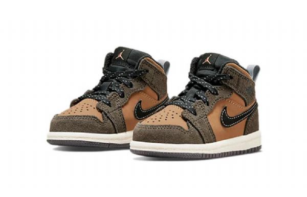 Nike Air Jordan 1 Mid Tops Se Td Sko Barn Brune