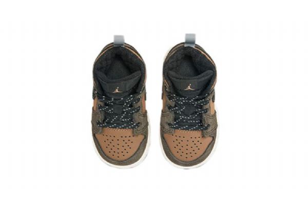 Nike Air Jordan 1 Mid Tops Se Td Sko Barn Brune