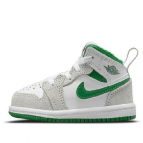 Nike Air Jordan 1 Mid Tops Se Td Sko Barn Grå Grønn
