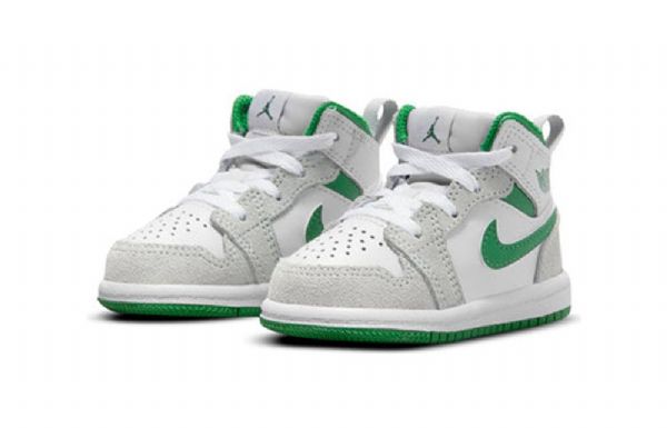 Nike Air Jordan 1 Mid Tops Se Td Sko Barn Grå Grønn
