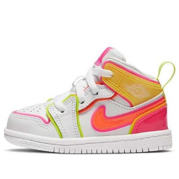 Nike Air Jordan 1 Mid Tops Se Td Sko Barn Hvite