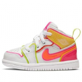 Nike Air Jordan 1 Mid Tops Se Td Sko Barn Hvite