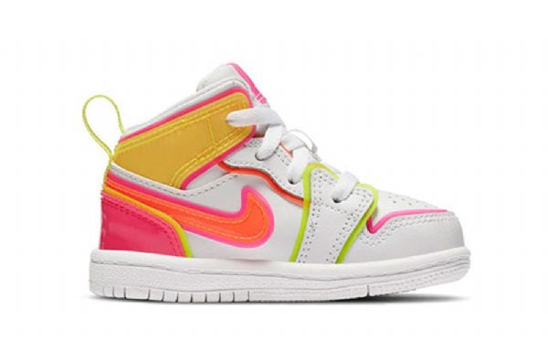 Nike Air Jordan 1 Mid Tops Se Td Sko Barn Hvite