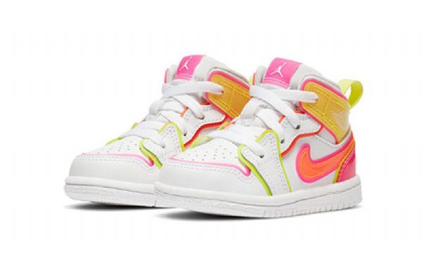 Nike Air Jordan 1 Mid Tops Se Td Sko Barn Hvite